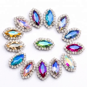 Hebilla de acero inoxidable para decoración, Base trasera plana, con motivo de garra de cristal en forma de ojo, diamantes de imitación para la fabricación de prendas de vestir - Product Image 3