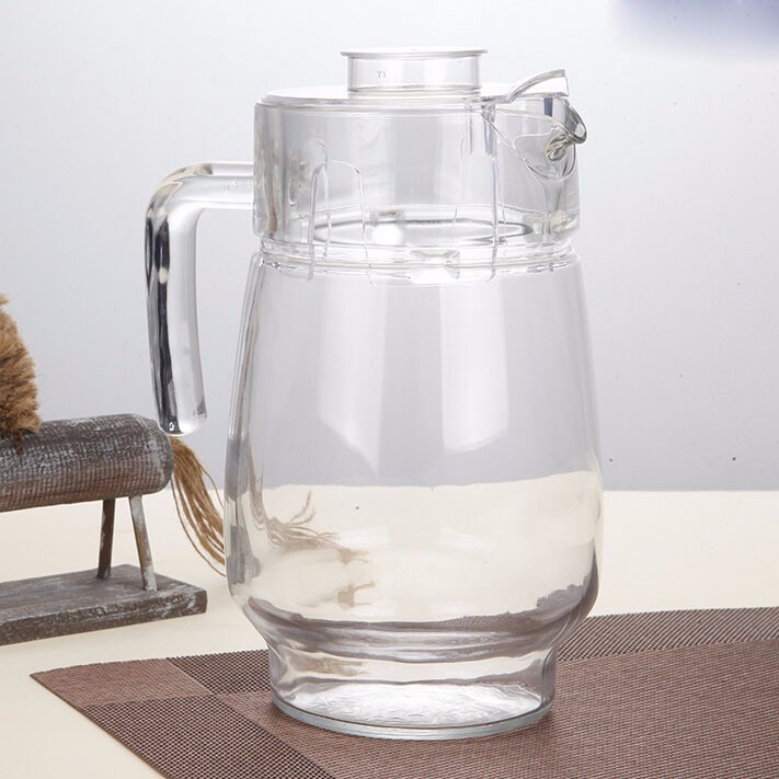 Wholesale Custom 1.6L glass water jug/pot with handle and lid