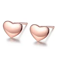 Czcity brinco de prata esterlina 925, joias com coração e orelha 2022, joias de metal dourado rosa