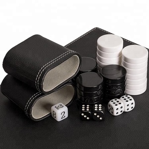 Classic Style Luxury Handmade PU Leather <strong>Travel</strong> <strong>Backgammon</strong> <strong>Set</strong> - Product Image 4