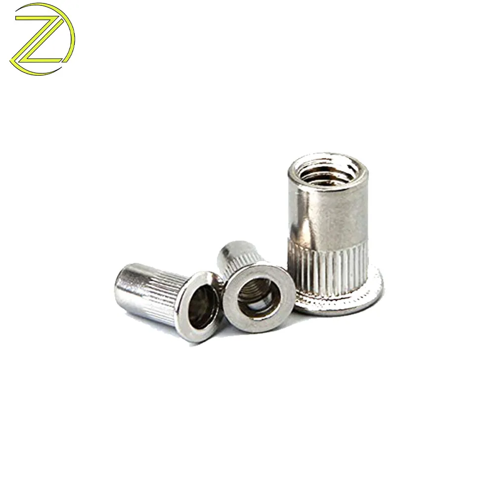 Macchine CNC In Acciaio Inox Rivetto Noci Inserto Zigrinato Svasata Open End Kit Dado