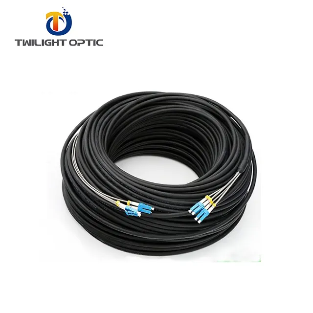FTTH 100 meters SM 4F armoured fibre outdoor optical patch cord Drop cable