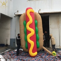 Ballon publicitaire géant gonflable en forme de hot-dog, ballon LED, figurine de hamburger de dessin animé