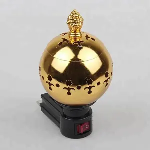 Factory directly sale Middle east plug-in ball shape Incense Burner Arabian Electric Wall insert Metal Incense Burner