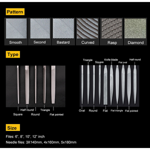 10Pcs Cong Loại Kim Cương Emery Kim Tập Tin Bộ Phẳng Nửa Vòng Vuông Tam Giác Hình Bầu Dục Thép Tập Tin Tùy Biến Dịch Vụ - Product Image 5