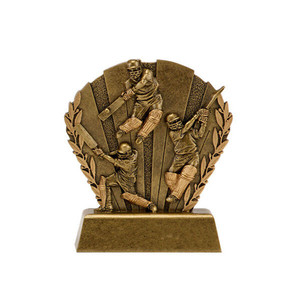 मिनी 3D क्रिकेट के बल्ले ट्रॉफी सोने राल केंद्र डिस्क के साथ चिपके उत्कीर्णन प्लेट - Product Image 6