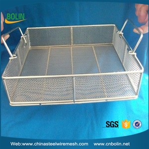 Laboratorio e Medicina 316L <span class=keywords><strong>316</strong></span> 304 In Acciaio Inox Tessuto Mesh Vassoio Cesto con Coperchio - Product Image 4