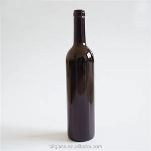 Lege Matzwarte Logo Gedrukt Donker Matte Glazen Rode Wijnfles Met Kurk 750Ml - Product Image 6