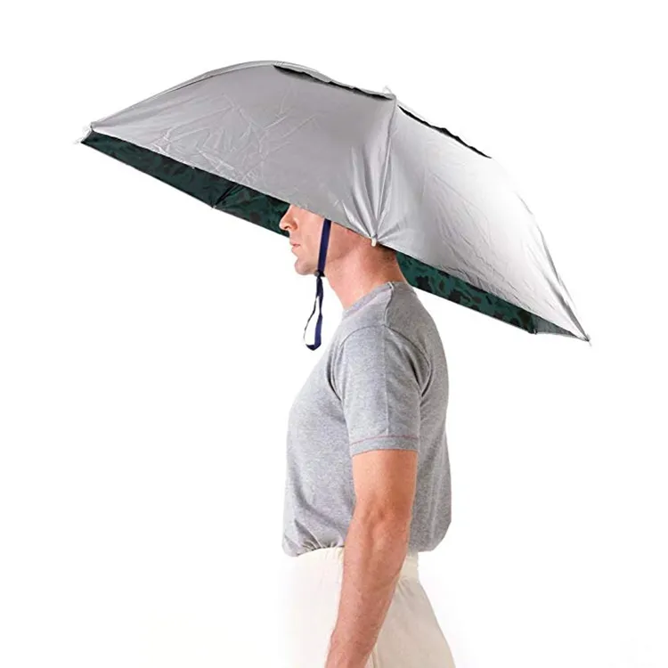 Guarda-chuva de chapéu, para atividades ao ar livre, impressão de logotipo personalizada, para promoção de anúncios, dobrável, mãos livres, guarda-chuva