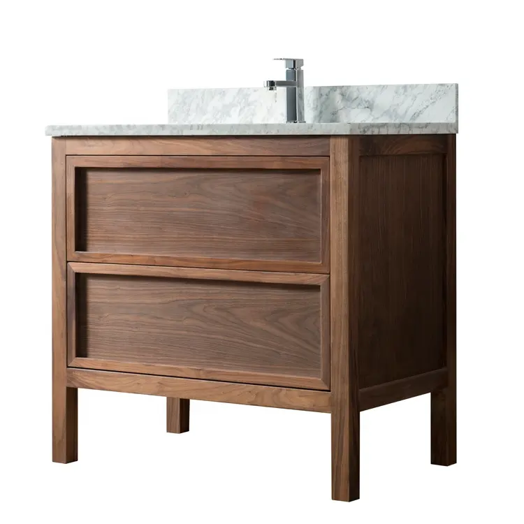 Chinese walnut oak bathroom vanity made by solid wood