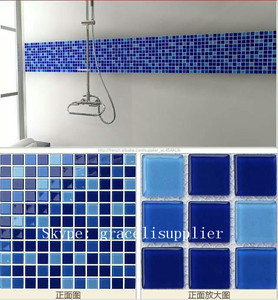 Durable et résistant à l'eau vibrant <span class=keywords><strong>bleu</strong></span> carreaux de mosaïque pour salle de <span class=keywords><strong>douche</strong></span> - Product Image 5