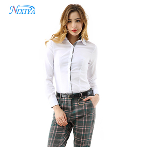 Elegant temperament Women casual formal shirts and pants combination