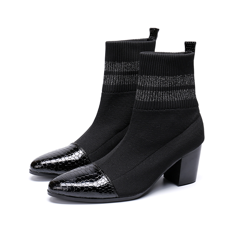 NA155 Men's High Heel Dress Boots - Black Suede Ankle Boots for Business & Parties, Genuine Leather, Size 46 NA155 Men's High Heel Dress Boots - Black Suede Ankle Boots for Business & Parties, Genuine Leather, Size 46