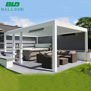 Sombrilla motorizado plegable de rejilla de metal enmarcado moderno material impermeable pérgola <span class=keywords><strong>cubierta</strong></span> de techo de rejilla - Product Image 5