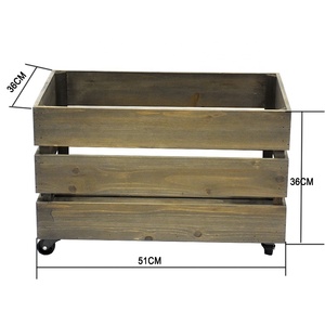 Luckywind Wooden <strong>Vinyl</strong> LP Record Storage <strong>Crate</strong> on Wheels for Easy Mobility - Product Image 3