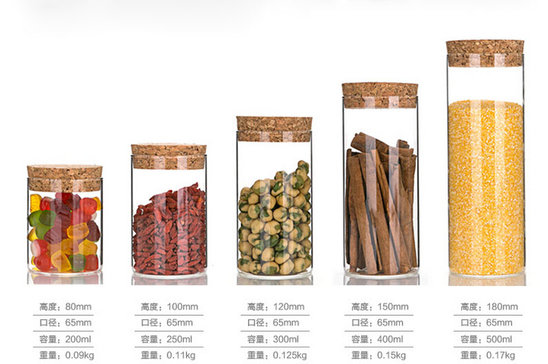 Haonai designed popular bulk glass jar with cork