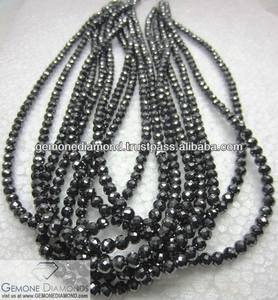 ผู้ผลิตสร้อยคอลูกปัดเหลี่ยม Moissanite สีดำหลวมในอินเดียเพชรสีดำ Moissanite - Product Image 2