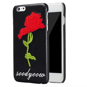 fondo ricamato <span class=keywords><strong>rosa</strong></span> cassa del telefono cassa del telefono oem oem cassa del telefono del cuoio genuino per il <span class=keywords><strong>iphone</strong></span> <span class=keywords><strong>6</strong></span>/<span class=keywords><strong>6</strong></span> s plus - Product Image 1