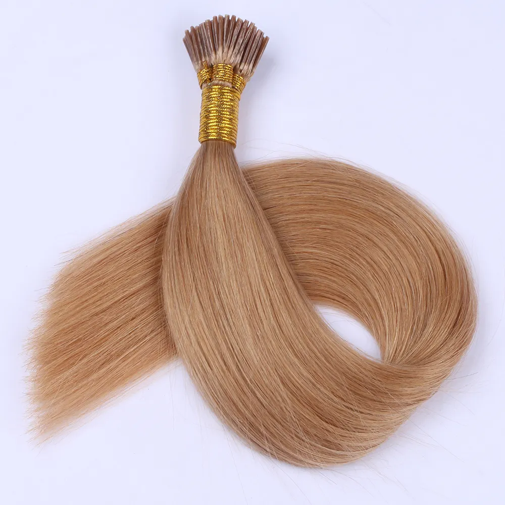 1g/s 100 Strands Pre Bonded Keratin I Tip Fusion Hair Extensions Human Hair #27 Honey Blonde Straight Hair Extensions