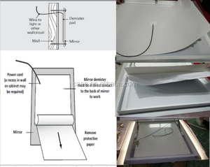 Almohadilla de desnebulización para espejo de baño, antiniebla, película antiniebla, 12V, 24V, 110V, 220V - Product Image 3