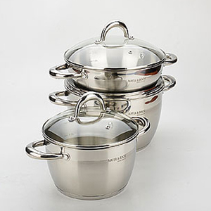Juego de Utensilios de Cocina Modernos de Acero Inoxidable <span class=keywords><strong>Milano</strong></span> con Tapa de Vidrio Templado, Ecológico para Cocina Casera y Uso Comercial al por Mayor - Product Image 4
