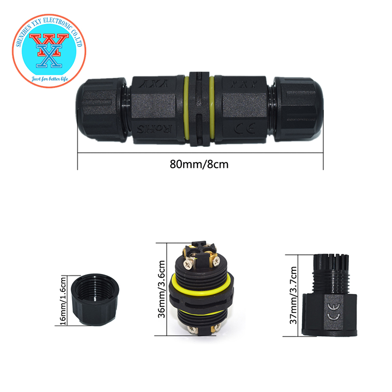 IP67 PA66 электрические 2way 4 pin LED наружного освещения водонепроницаемый разъем провода