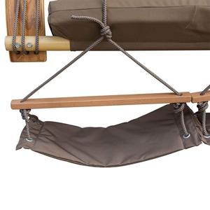Danlong Deluxe boy ahşap ark hamak sandalye doğa beyaz bahçe açık kapalı asılı hamak ahşap çerçeve ile
