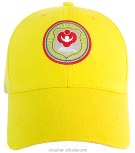 Parche con emblema bordado personalizado de algodón de 6 paneles, rayas reflectantes, gorra y sombrero amarillos seguros - Product Image 2