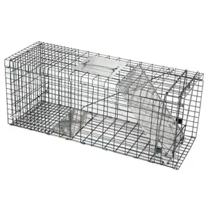 Live Animal Trap 24 "X 7" X 8 "Pegar Release Humane Roedor Gaiola para Coelhos de Aço Ao Ar Livre profissional da Classe