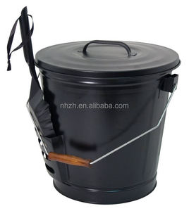 Factory Price 8.3 Gallon Fireplace Heat Insulation <strong>Coal</strong> <strong>Buckets</strong> Metal <strong>Coal</strong> <strong>Buckets</strong> <strong>with</strong> Wooden Handle for Indoor Fireplace - Product Image 3
