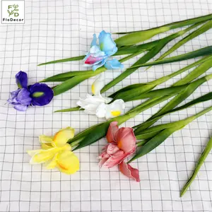 Di alta Qualità Artificiale Iris Fiore PU Vero Tocco di Nozze A Casa Decorazione Del Partito di Centro Tavola Pezzo Fiore Francese