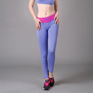 กางเกงโยคะสปอร์ตบล็อกสีแซ็กซี่เกิร์ลรัดรูป - Product Image 4
