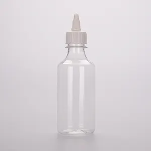 Individuelle 250 ml leere BPA-freie PET-Flasche für Hot Chili-Soße Kunststoff-Kondiment Ketchup-Soßenflasche zum einfachem Drücken mit Twist-Kappe