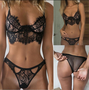 <span class=keywords><strong>Reggiseno</strong></span> Sexy in Pizzo <span class=keywords><strong>Trasparente</strong></span> <span class=keywords><strong>con</strong></span> Ciglia e Slip Coordinati per Donna all'Ingrosso - Product Image 4