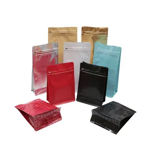 Emballage de café en papier d'aluminium, pochette debout, sac d'emballage de grains de café 250g/500g