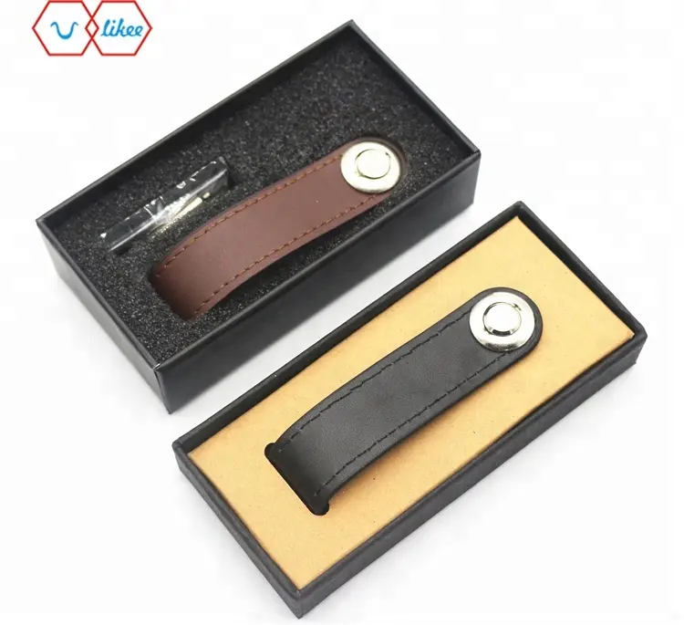 Hot Selling Top Quality OEM Double Real Leather Key Chain Smart Key Holder Organizer With Bottle Opener