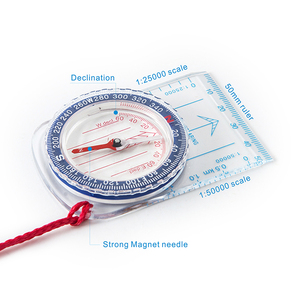Mini brújula portátil con bolsillo para senderismo, regla de escala acrílica de navegación para pantalla de esfera de exploración salvaje con puntero - Product Image 5