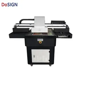 A1 A2 Printer Uv Tempat Tidur Datar Digital, Timbul 3D Tekstur Inkjet dengan Pernis Mengkilap