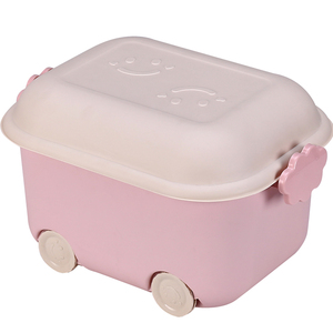 promotional clothes cartoon design plastic storage box with lid , toy storage bin