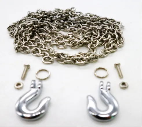 1/10 RC Metal Big G tow hook with Chain Trailer for crawler accessories SCX10 D90 FZ0006