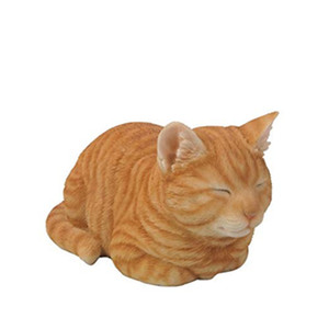 타비 수면 중인 오렌지 고양이 조각상 홈 데코 조각상 피규어 - Product Image 1