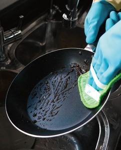 แผ่นขัดทำความสะอาดไมโครไฟเบอร์สีน้ำเงินแบบใช้ซ้ำได้ ไม่ทำให้เกิดรอยขีดข่วน สำหรับล้างจานในครัว - Product Image 6