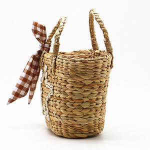 Borsa da Spiaggia Estiva Personalizzata per Bambini, Borsa a Secchiello in Paglia Naturale per Bambine - Product Image 6