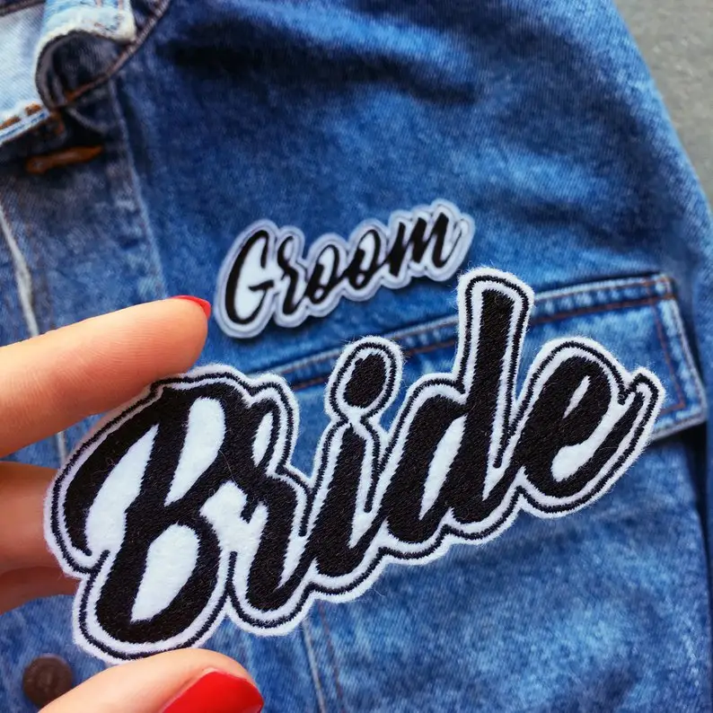 Hot sell Customized Wedding Embroidered Bride patches