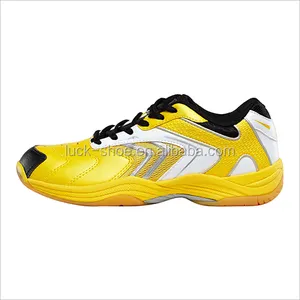 wholesale sport tennis shoe Mens yellow badminton shoe breathable high elastic sport shoe