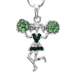 Collier pendentif en métal incrusté de pom-pom girl Pom <span class=keywords><strong>Majorette</strong></span> danse pour fille acclamante femmes cadeau souvenir bijoux - Product Image 4
