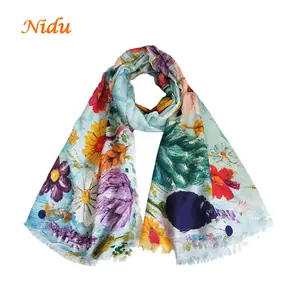 Large size floral printed bohemian style scarf small MOQ