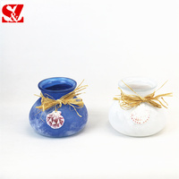 Vaso di vetro con fiore glassato serie Ocean con fashion art design