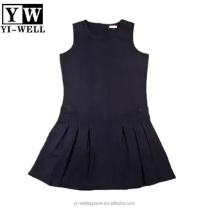 Schuluniform modelle für Mädchen Marineblau Tank Kleid ärmelloses Kleid