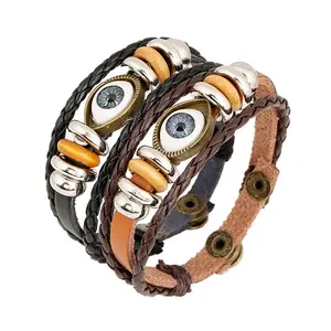 Fashion leather turkish eye bracelet For men jewelry N80860